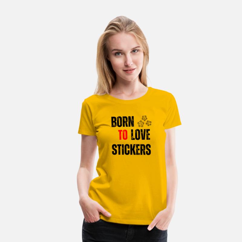 Black Orange Yellow Modern Born To LOVE Stickers
