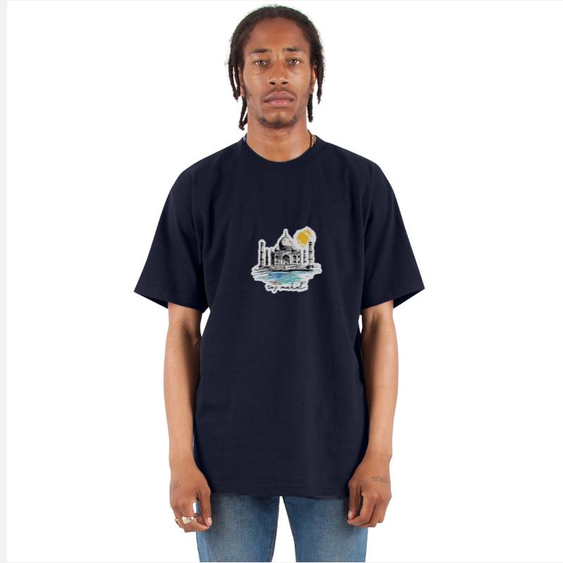 Stylized Black And White Illustration Of Taj mahal