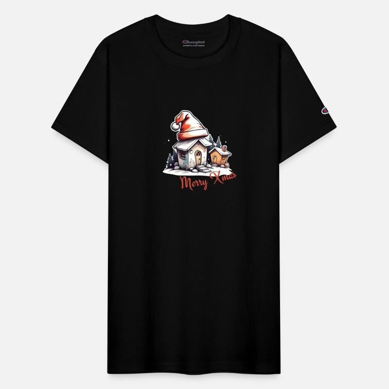 Sweet Christmas village with Christmas trees