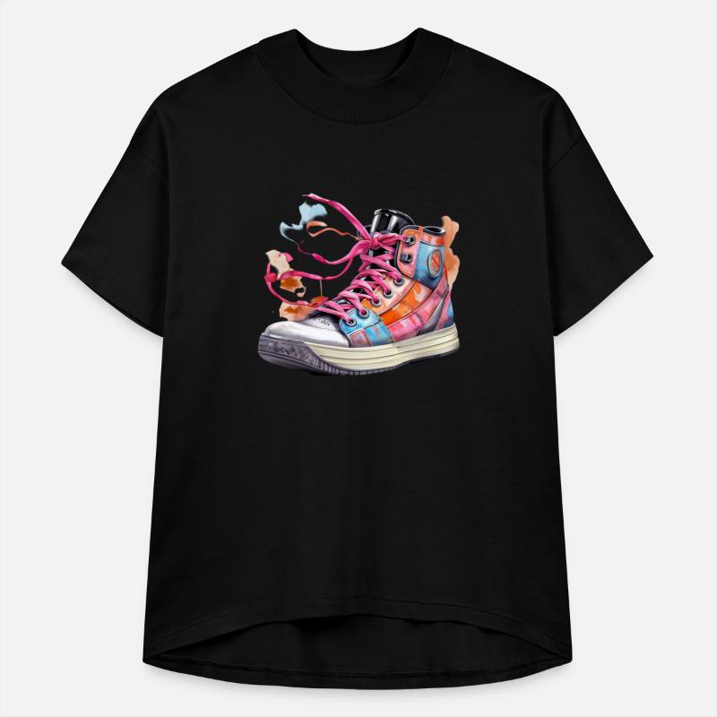 Vibrant High Top Sneaker With Watercolor