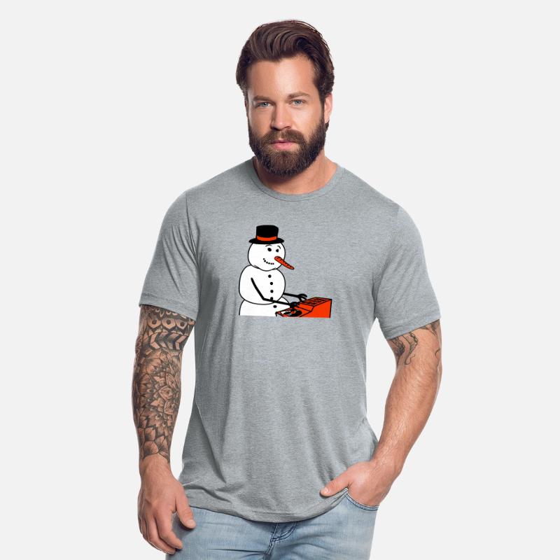 Winter DJ Snowman Mixer Mixing Console Music Party