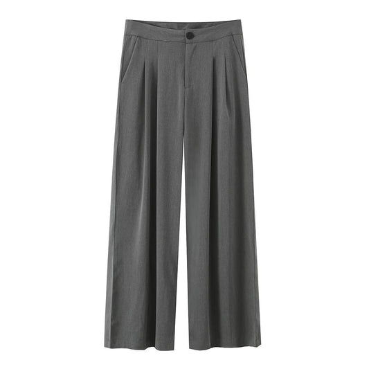 Minimalist style versatile casual low waist wide leg pants