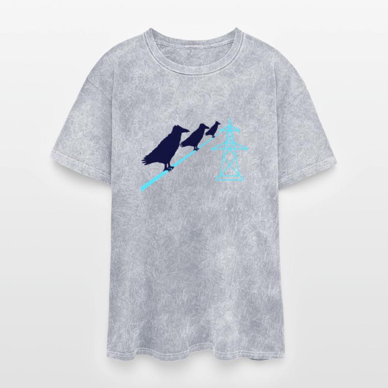 3 ravens sitting on power cable rope friends team