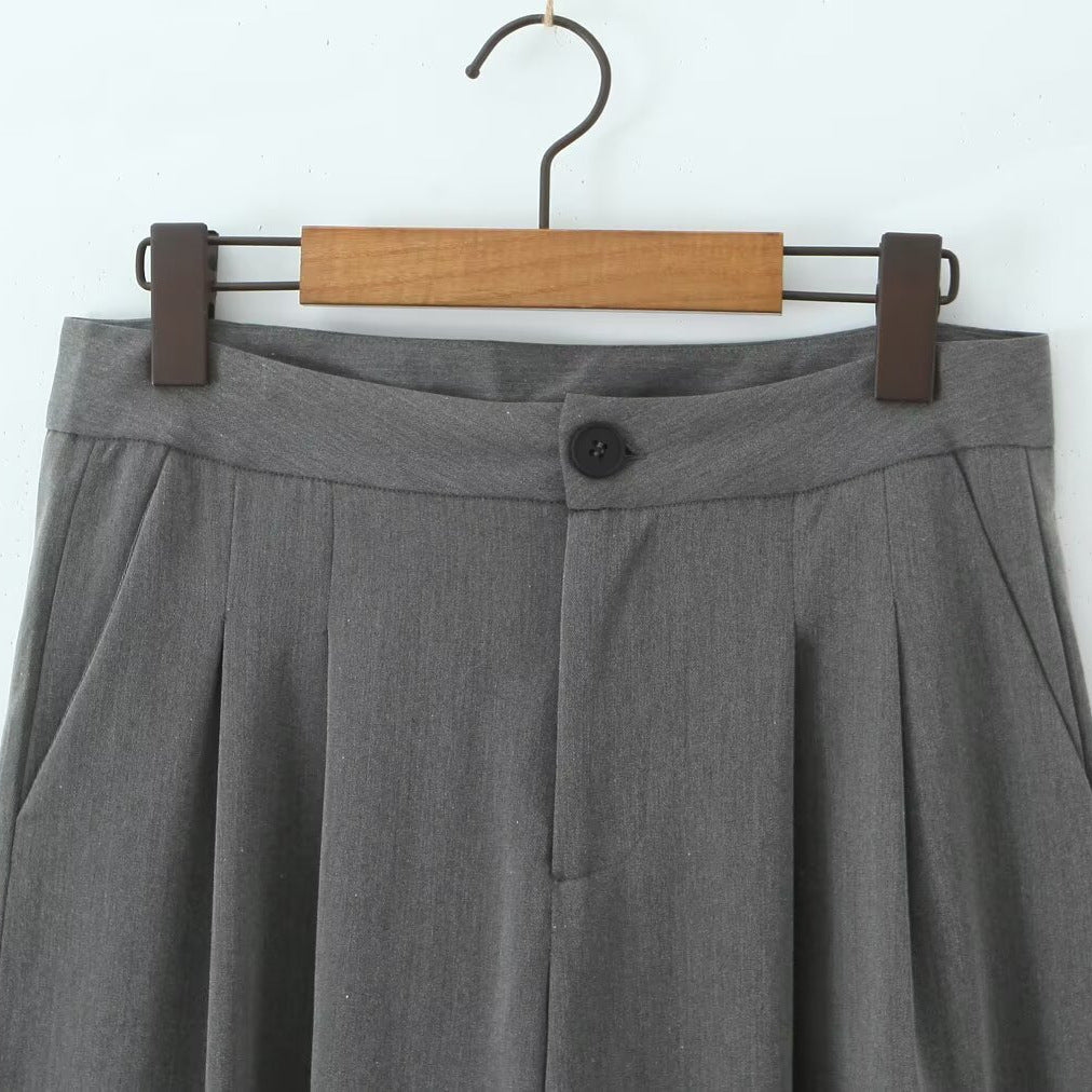 Minimalist style versatile casual low waist wide leg pants