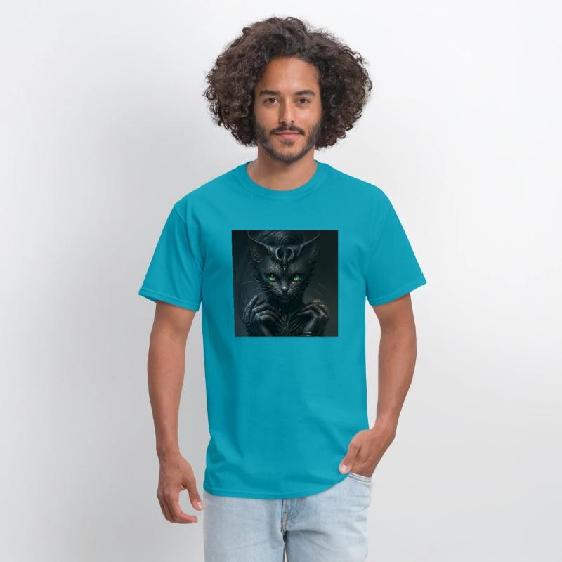 A cat with green eyes