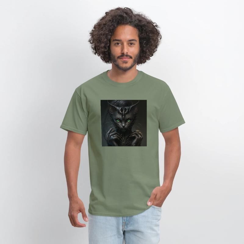 A cat with green eyes