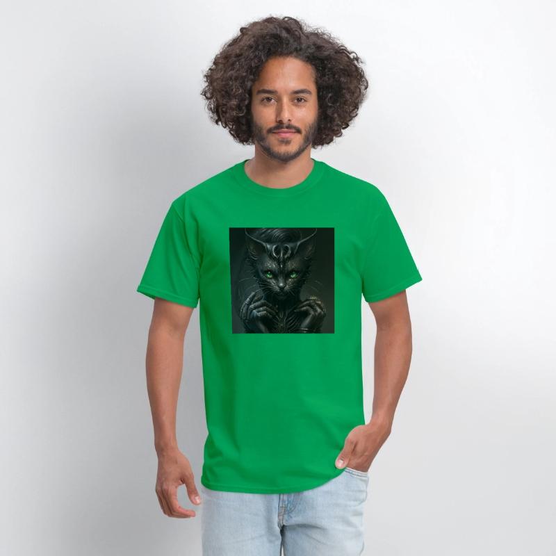 A cat with green eyes