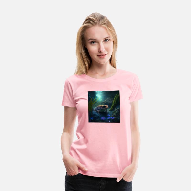 A toad in a creek the toad has blue glowing eyes