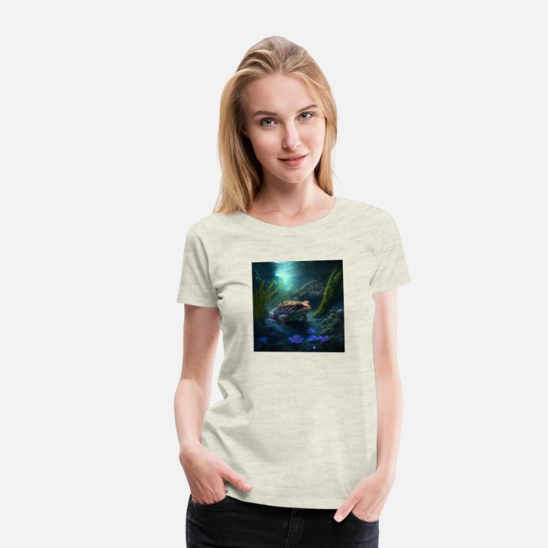 A toad in a creek the toad has blue glowing eyes