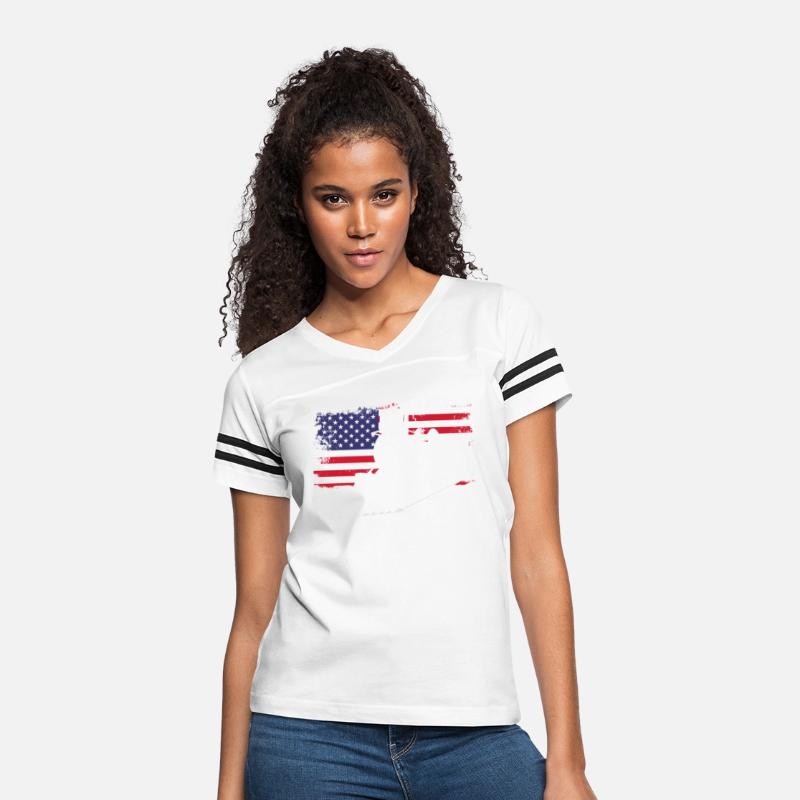 American Steam Locomotive In Front Of Us Flag