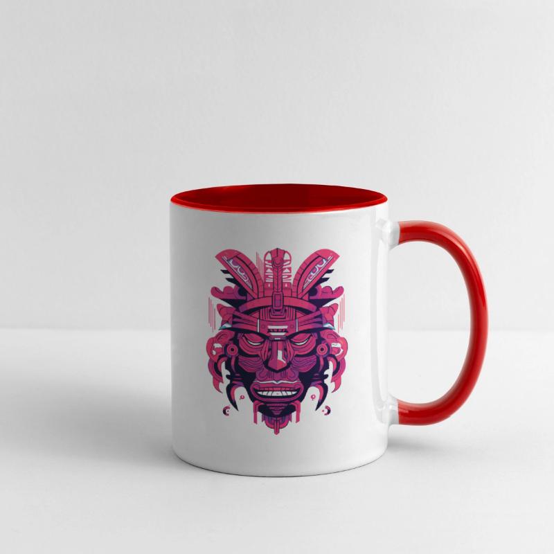 Ancient Aztec Mask in magenta
