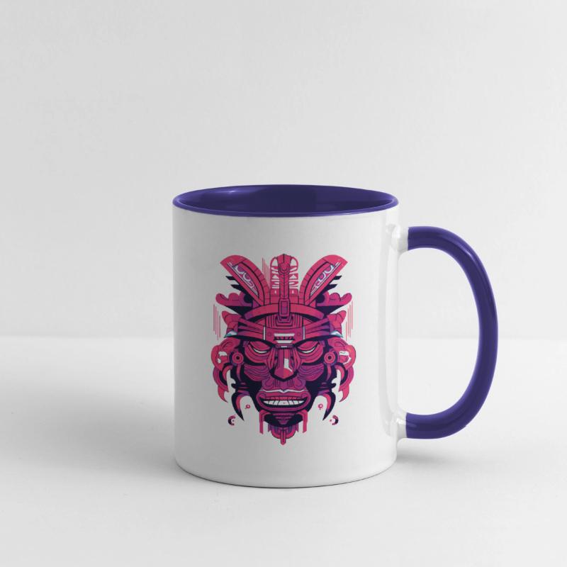 Ancient Aztec Mask in magenta