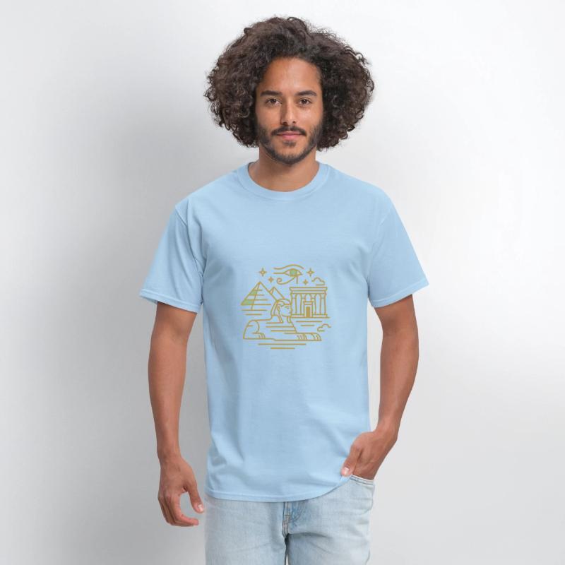 Ancient Egyptian Monuments Line Art T-Shirt