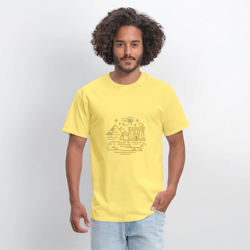 Ancient Egyptian Monuments Line Art T-Shirt