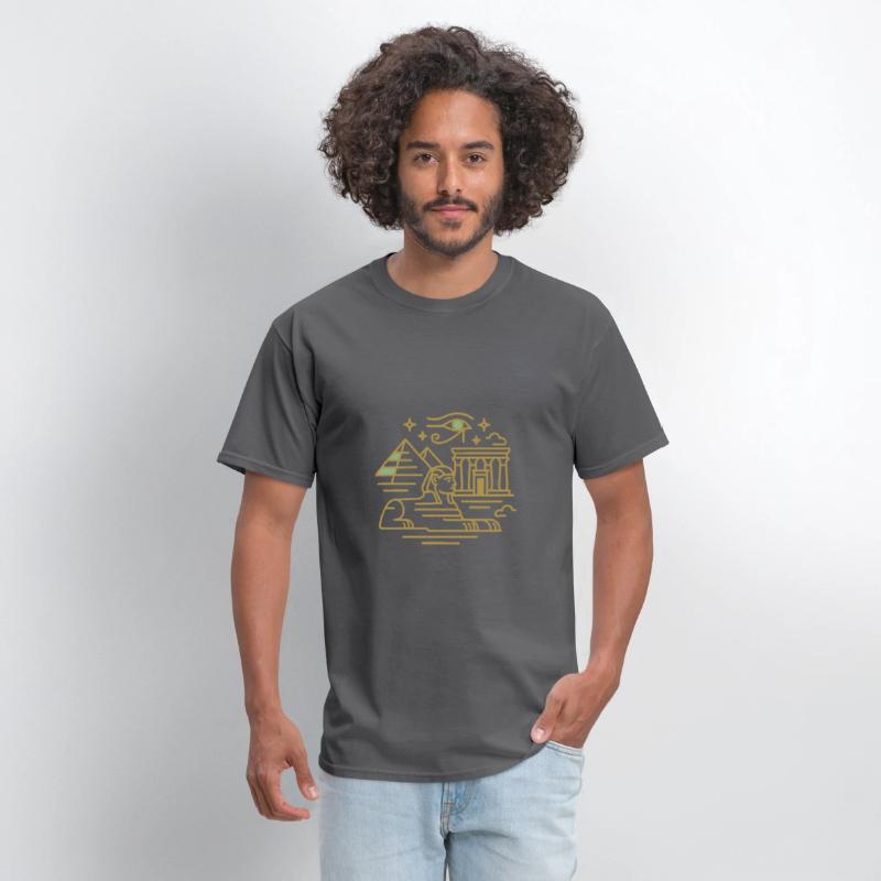Ancient Egyptian Monuments Line Art T-Shirt