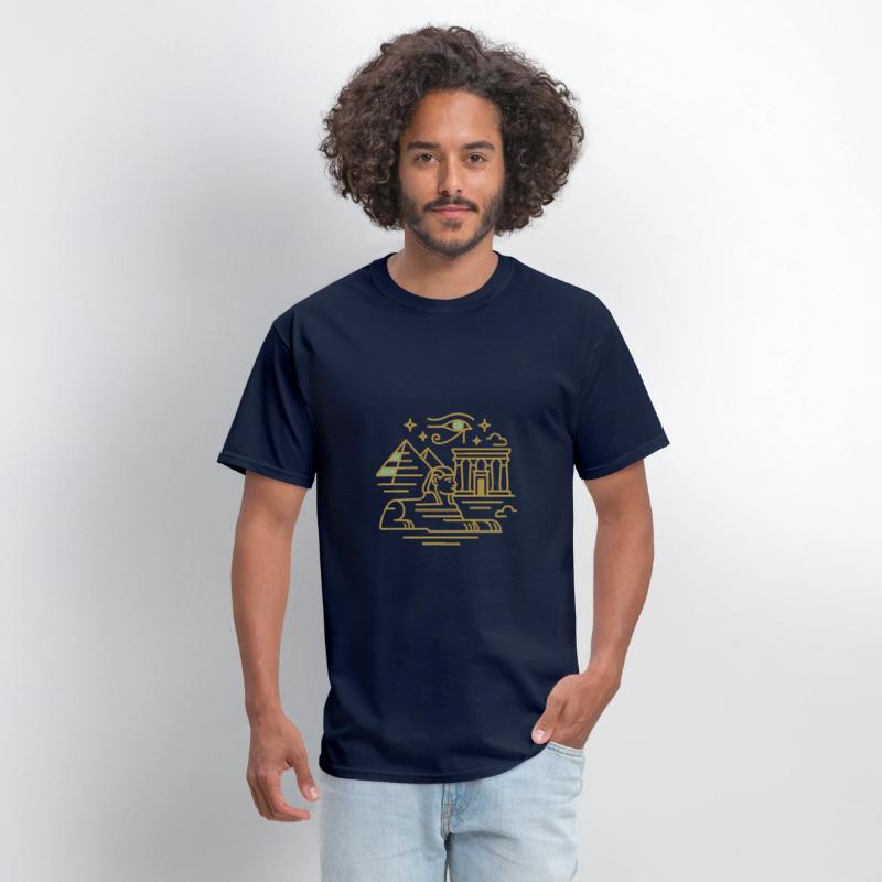 Ancient Egyptian Monuments Line Art T-Shirt