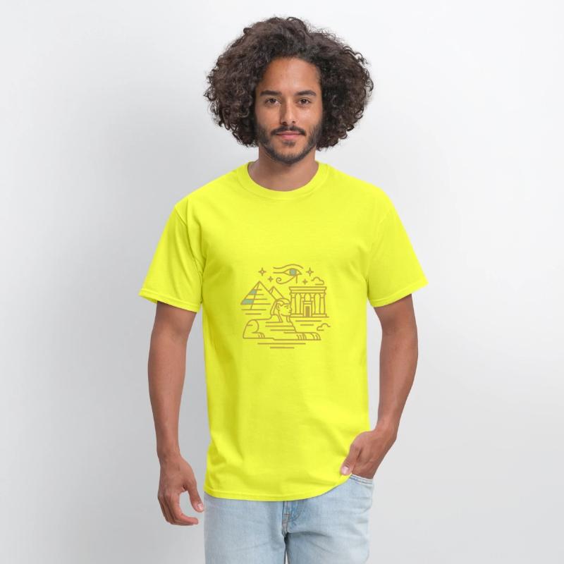 Ancient Egyptian Monuments Line Art T-Shirt