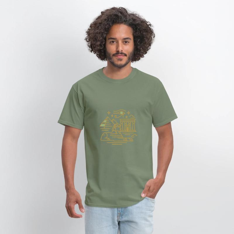 Ancient Egyptian Monuments Line Art T-Shirt