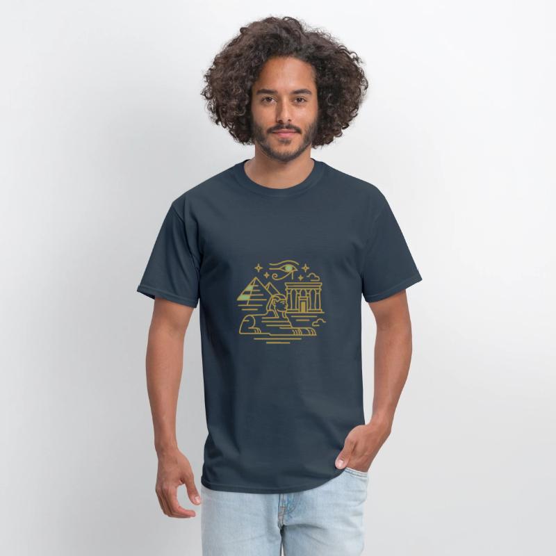 Ancient Egyptian Monuments Line Art T-Shirt