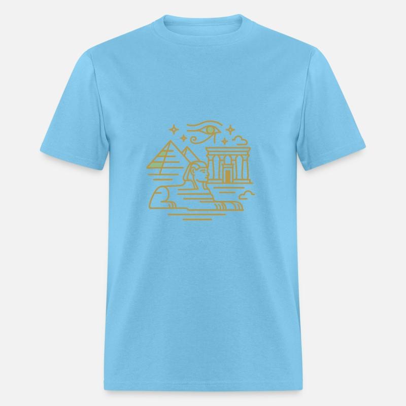 Ancient Egyptian Monuments Line Art T-Shirt