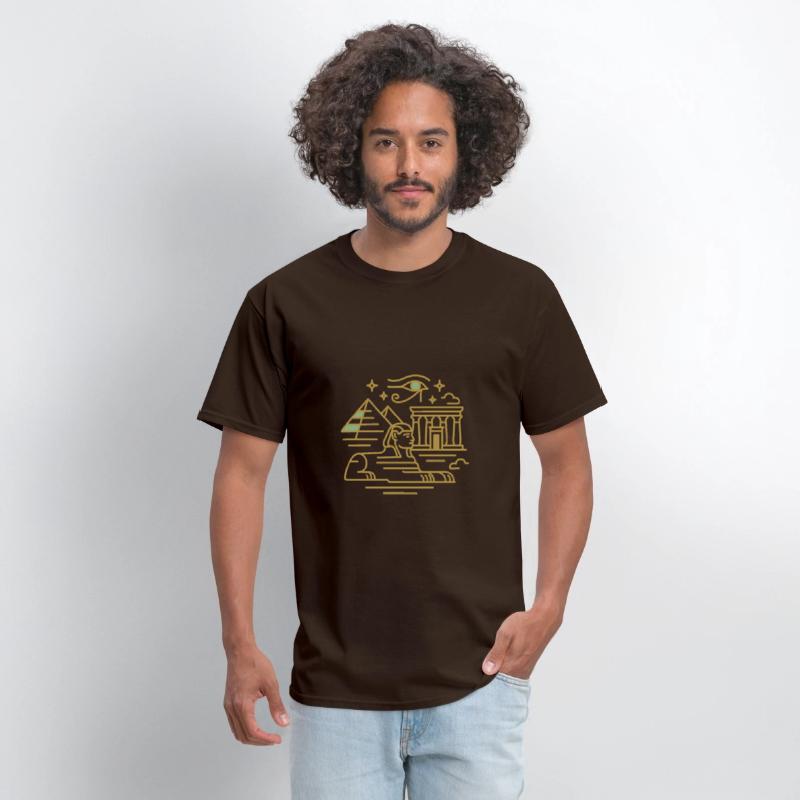 Ancient Egyptian Monuments Line Art T-Shirt