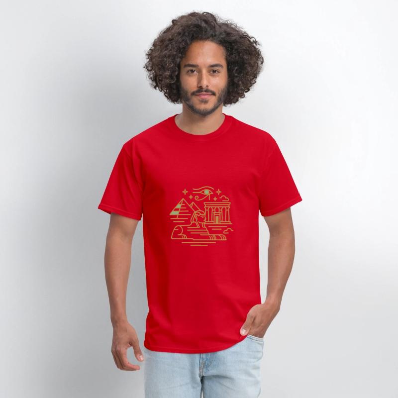 Ancient Egyptian Monuments Line Art T-Shirt