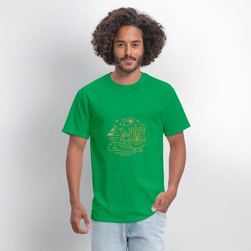 Ancient Egyptian Monuments Line Art T-Shirt