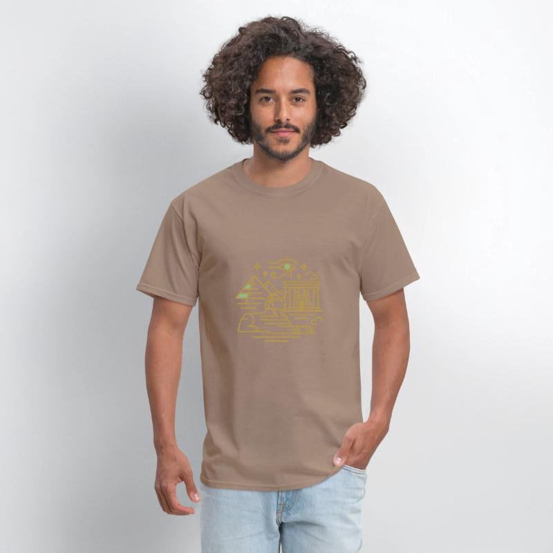 Ancient Egyptian Monuments Line Art T-Shirt