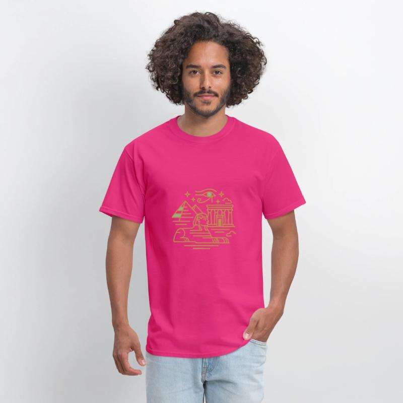 Ancient Egyptian Monuments Line Art T-Shirt