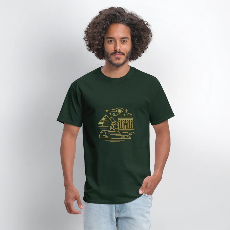 Ancient Egyptian Monuments Line Art T-Shirt