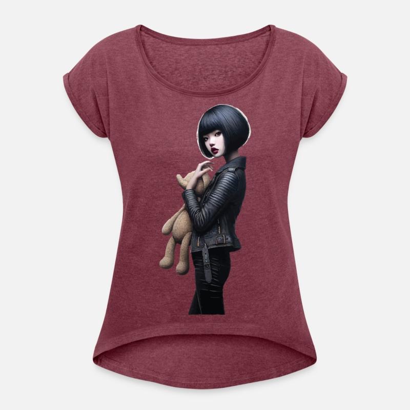 Black Bob Haircut with Leather Jacket