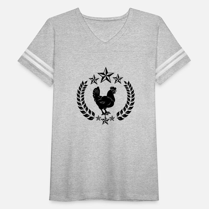 Black chicken in laurel wreath