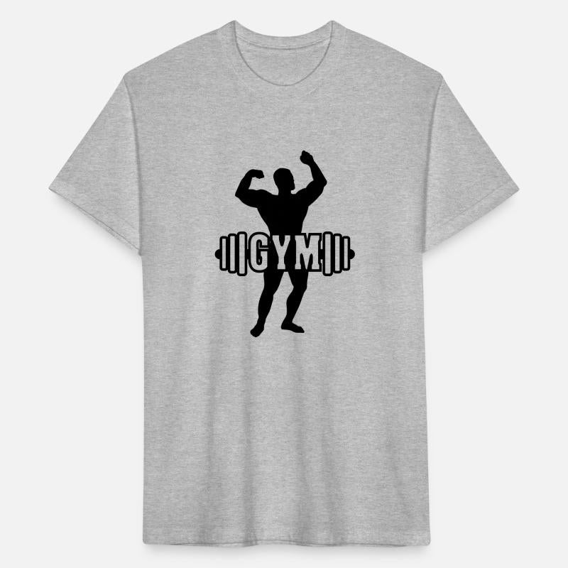 Bodybuilder transparent text 'GYM'