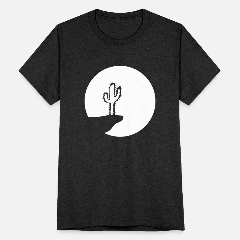 Cactus Moon Evening Mountain Cliff Night Round Sun