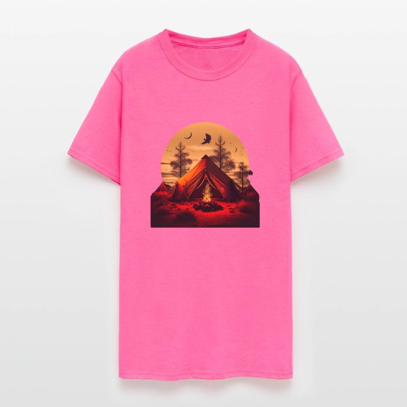 Camping Summer Tent With Campfire