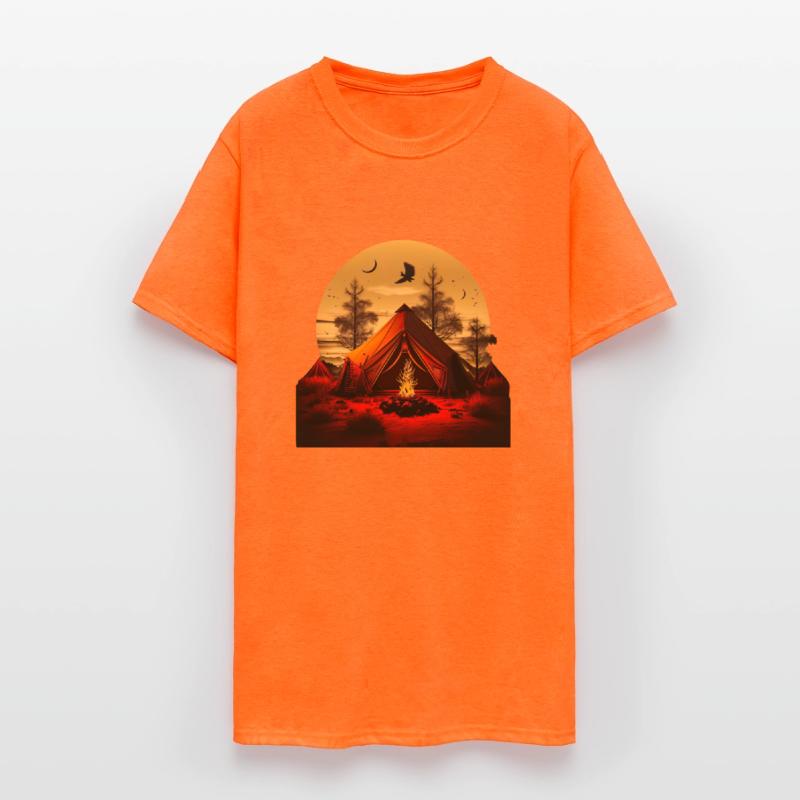 Camping Summer Tent With Campfire