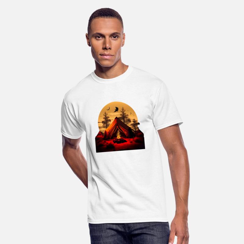 Camping Summer Tent With Campfire