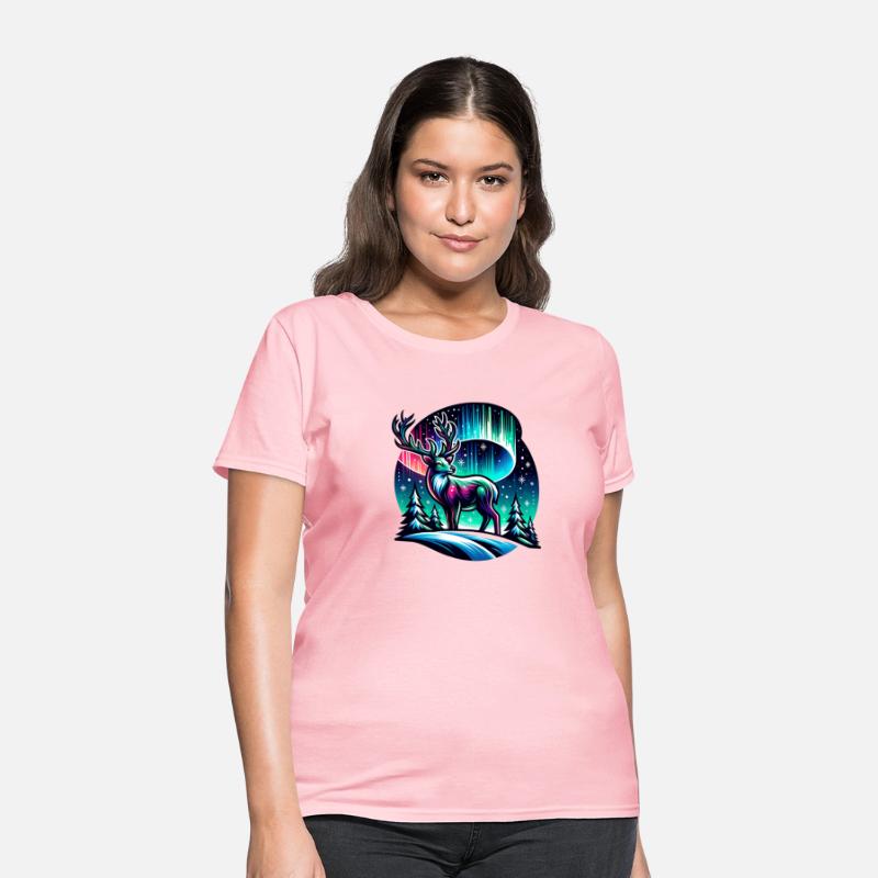 Captivating Aurora Stag Under Northern Lights