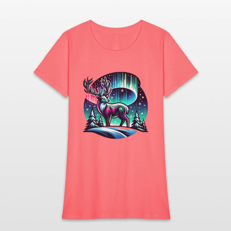 Captivating Aurora Stag Under Northern Lights