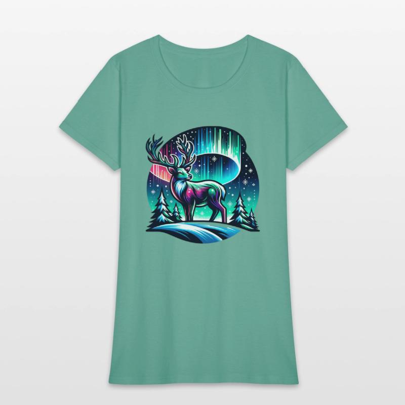 Captivating Aurora Stag Under Northern Lights