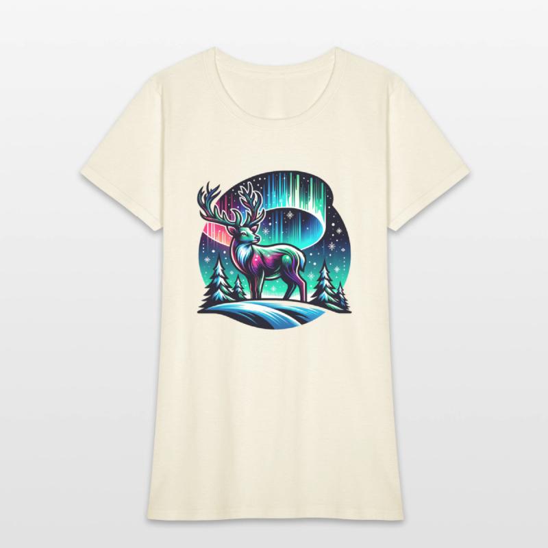 Captivating Aurora Stag Under Northern Lights