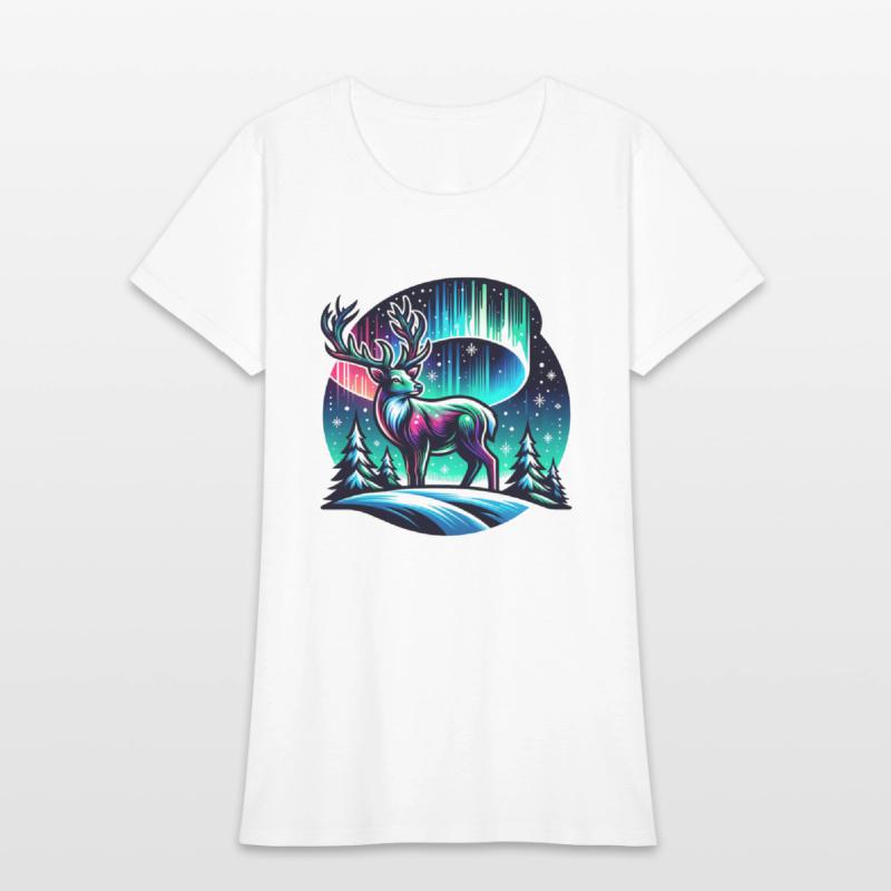 Captivating Aurora Stag Under Northern Lights