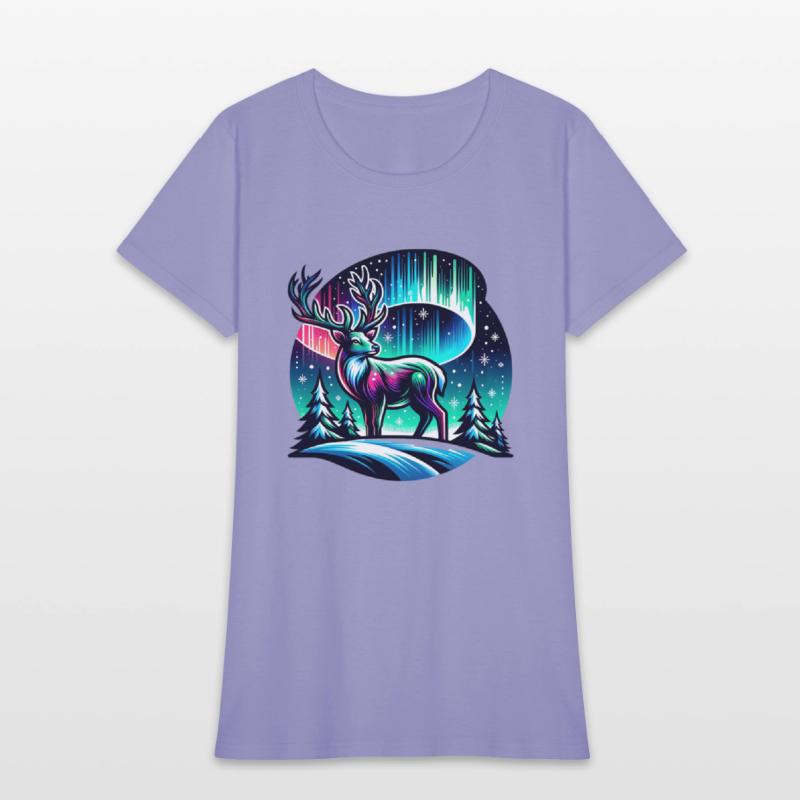 Captivating Aurora Stag Under Northern Lights