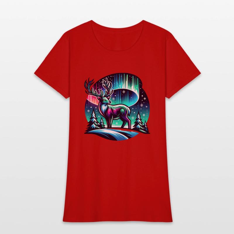 Captivating Aurora Stag Under Northern Lights