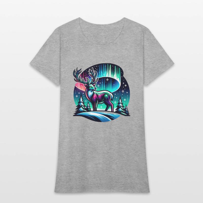 Captivating Aurora Stag Under Northern Lights