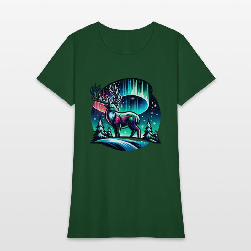 Captivating Aurora Stag Under Northern Lights