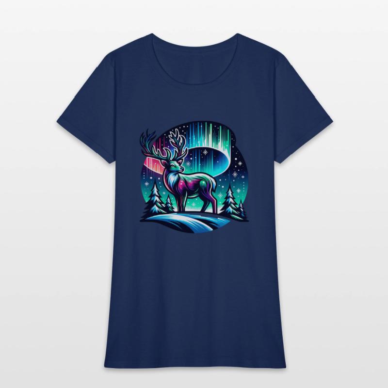 Captivating Aurora Stag Under Northern Lights