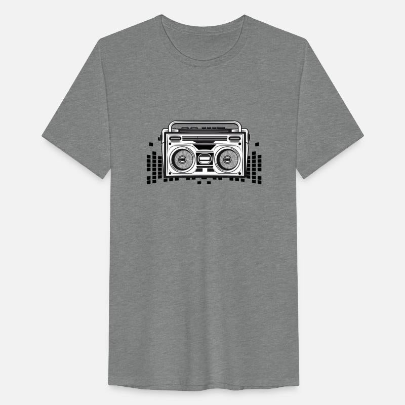 Cassette recorder in an 80s stencil look