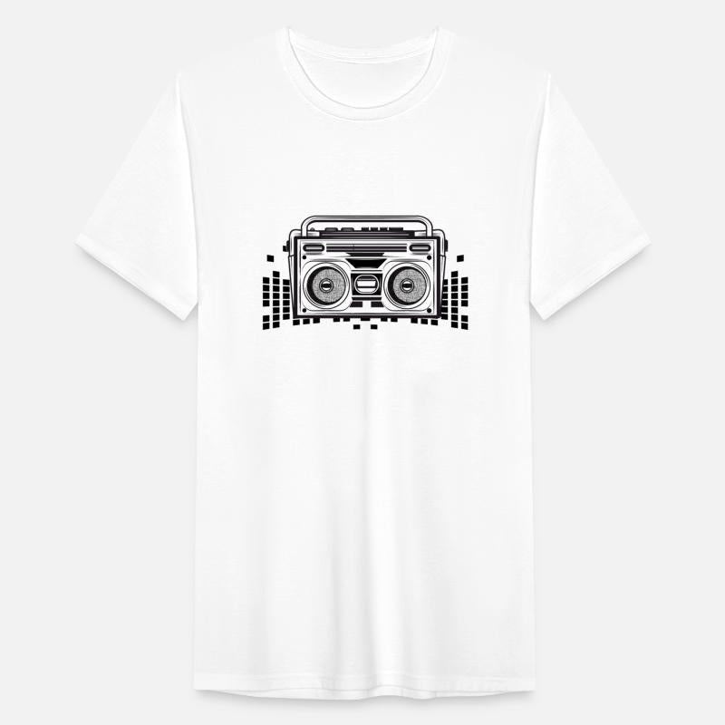 Cassette recorder in an 80s stencil look