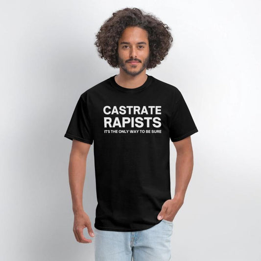 CASTRATE RAPISTS (white letters version)